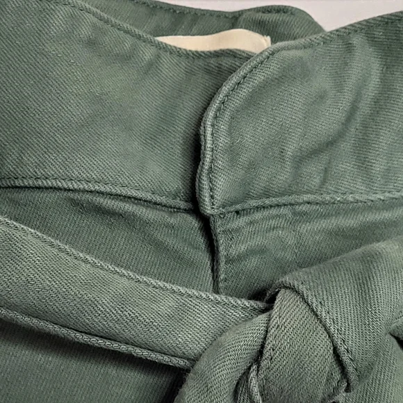 Sézane Paris Austin Cargo Green Paperbag Cut High Waisted Pant EU 44 / US 12 - Picture 10 of 16
